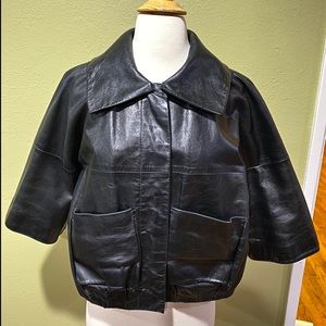 Chloe 100% Lambskin. Cute flowy black leather jacket!